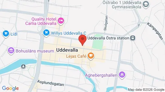 Kontorslokaler att hyra i Uddevalla - kort over placeringen