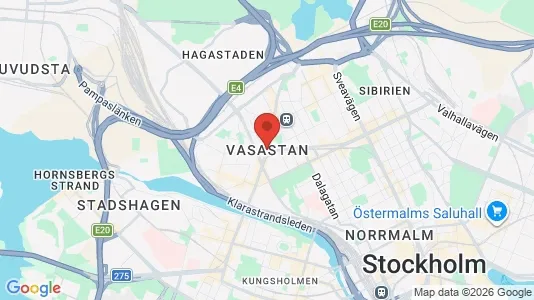 Kontorslokaler att hyra i Vasastan - kort over placeringen