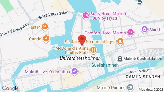 Kontorslokaler att hyra i Malmö Centrum - kort over placeringen