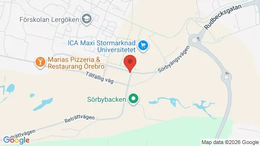 Kontorslokaler att hyra i Örebro - kort over placeringen