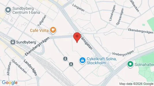 Kontorslokaler att hyra i Solna - kort over placeringen