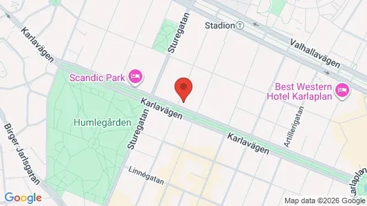 Kontorslokaler att hyra i Östermalm - kort over placeringen
