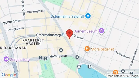 Kontorslokaler att hyra i Östermalm - kort over placeringen