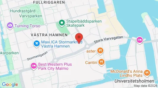 Kontorslokaler att hyra i Malmö Centrum - kort over placeringen