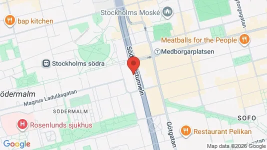 Kontorslokaler att hyra i Södermalm - kort over placeringen