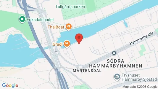 Kontorslokaler att hyra i Hammarbyhamnen - kort over placeringen