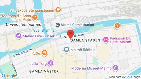 Kontorslokaler att hyra i Malmö Centrum - kort over placeringen