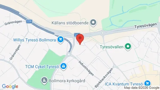 Kontorslokaler att hyra i Tyresö - kort over placeringen
