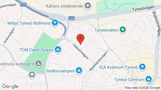 Kontorslokaler att hyra i Tyresö - kort over placeringen