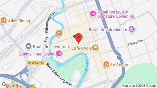 Kontorslokaler att hyra i Borås - kort over placeringen