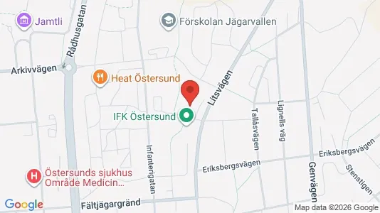 Kontorslokaler att hyra i Östersund - kort over placeringen