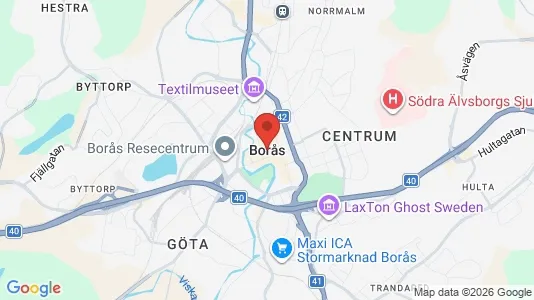 Lagerlokaler att hyra i Borås - kort over placeringen