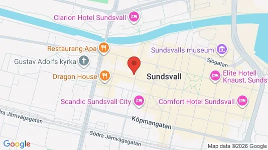 Kontorslokaler att hyra i Sundsvall - kort over placeringen