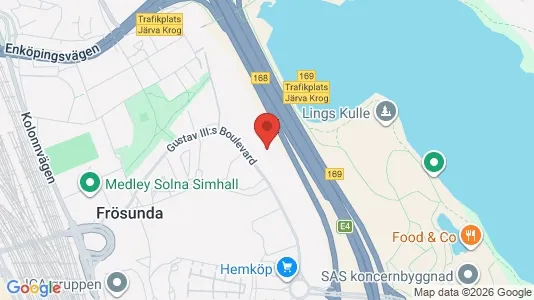 Kontorslokaler att hyra i Solna - kort over placeringen