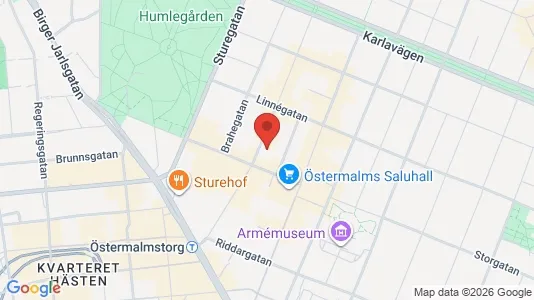 Kontorslokaler att hyra i Östermalm - kort over placeringen