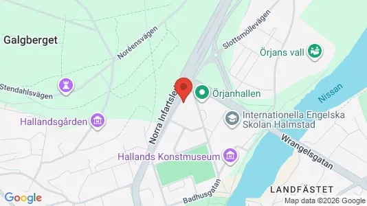 Kontorslokaler att hyra i Halmstad - kort over placeringen