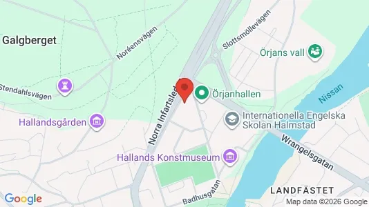 Kontorslokaler att hyra i Halmstad - kort over placeringen