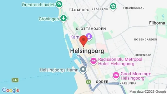 Kontorslokaler att hyra i Helsingborg - kort over placeringen