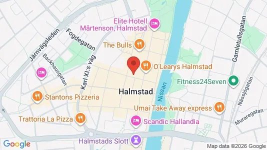 Kontorslokaler att hyra i Halmstad - kort over placeringen