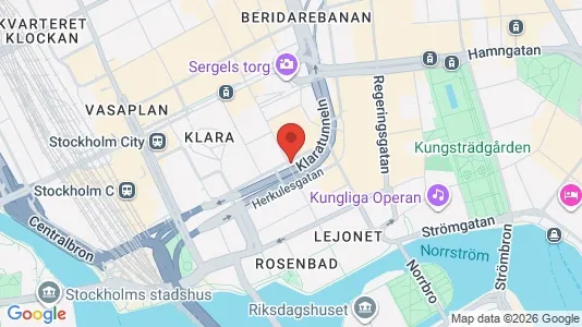 Kontorslokaler att hyra i Stockholm Innerstad - kort over placeringen