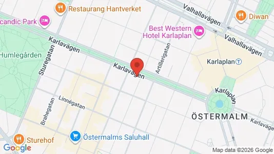 Kontorslokaler att hyra i Östermalm - kort over placeringen