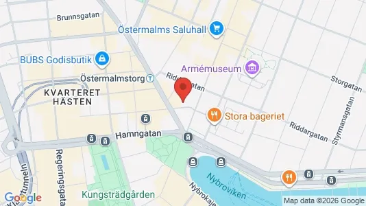 Kontorslokaler att hyra i Östermalm - kort over placeringen