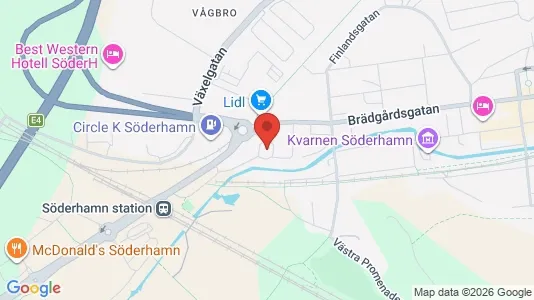 Kontorslokaler att hyra i Söderhamn - kort over placeringen