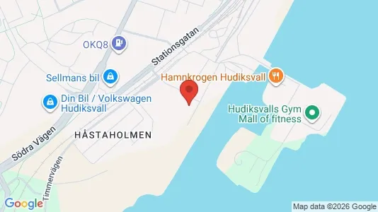Kontorslokaler att hyra i Hudiksvall - kort over placeringen
