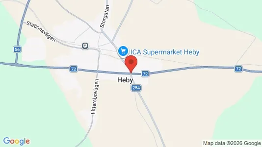 Butikslokaler att hyra i Heby - kort over placeringen