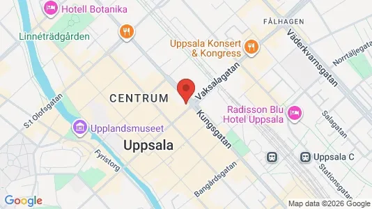 Kontorslokaler att hyra i Uppsala - kort over placeringen
