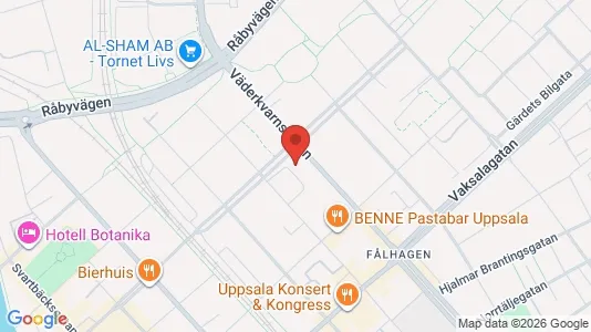 Kontorslokaler att hyra i Uppsala - kort over placeringen