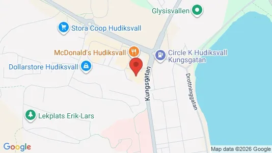 Kontorslokaler att hyra i Hudiksvall - kort over placeringen