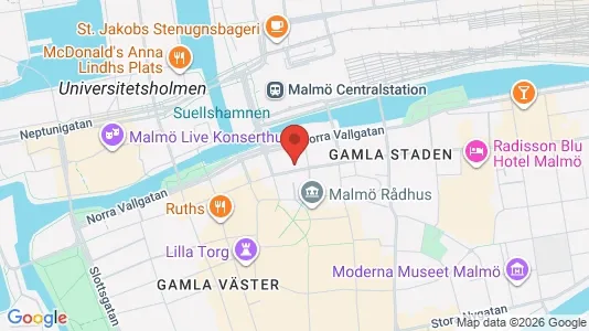 Kontorslokaler att hyra i Malmö Centrum - kort over placeringen