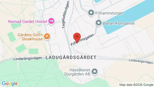 Kontorslokaler att hyra i Gärdet/Djurgården - kort over placeringen
