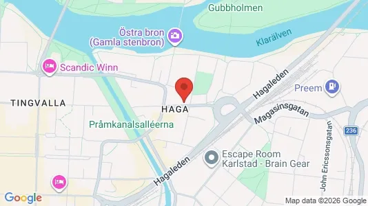 Kontorslokaler att hyra i Karlstad - kort over placeringen