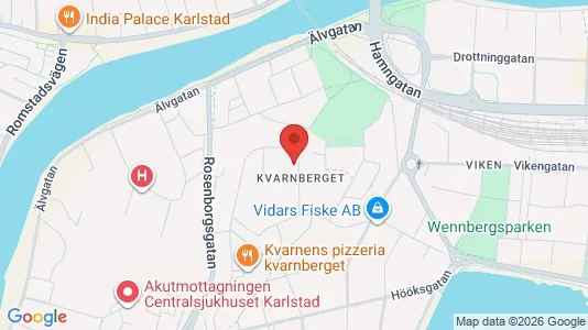 Kontorslokaler att hyra i Karlstad - kort over placeringen