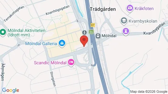 Kontorslokaler att hyra i Mölndal - kort over placeringen