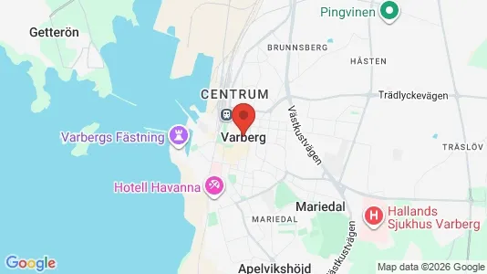 Kontorslokaler att hyra i Varberg - kort over placeringen