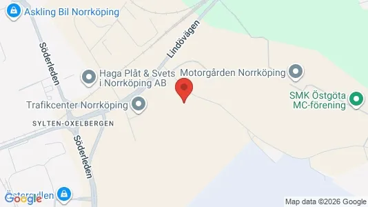 Lagerlokaler att hyra i Norrköping - kort over placeringen