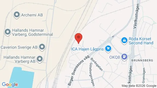 Kontorslokaler att hyra i Varberg - kort over placeringen