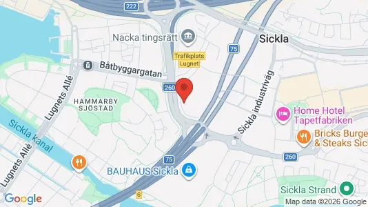 Kontorslokaler att hyra i Nacka - kort over placeringen