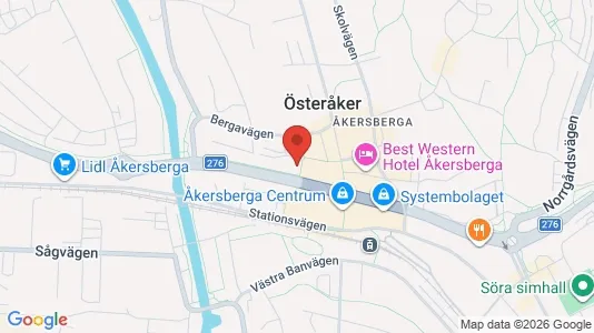 Kliniklokaler att hyra i Österåker - kort over placeringen