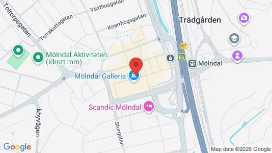 Kontorslokaler att hyra i Mölndal - kort over placeringen