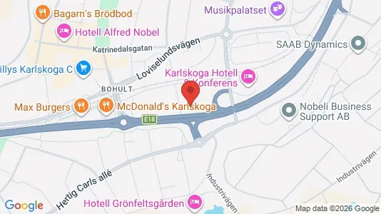 Lagerlokaler att hyra i Karlskoga - kort over placeringen
