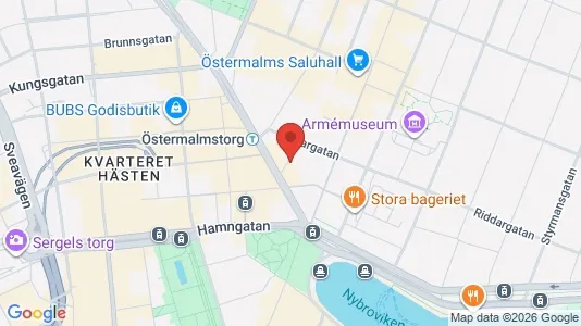 Kontorslokaler att hyra i Östermalm - kort over placeringen