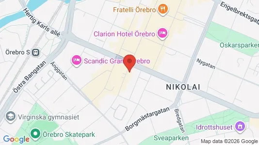 Kontorslokaler att hyra i Örebro - kort over placeringen