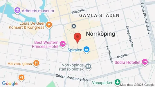 Kontorslokaler att hyra i Norrköping - kort over placeringen