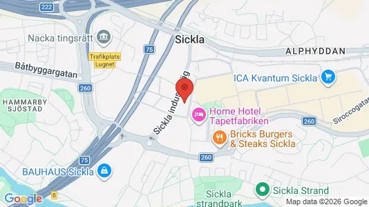 Kontorslokaler att hyra i Nacka - kort over placeringen