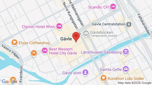Kontorslokaler att hyra i Gävle - kort over placeringen