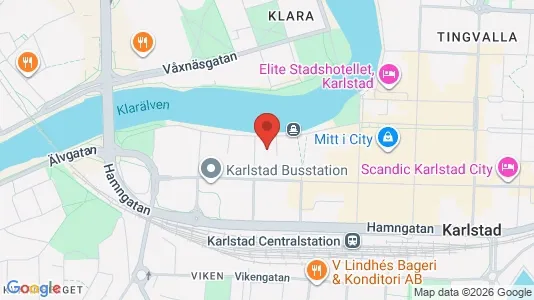 Kontorslokaler att hyra i Karlstad - kort over placeringen